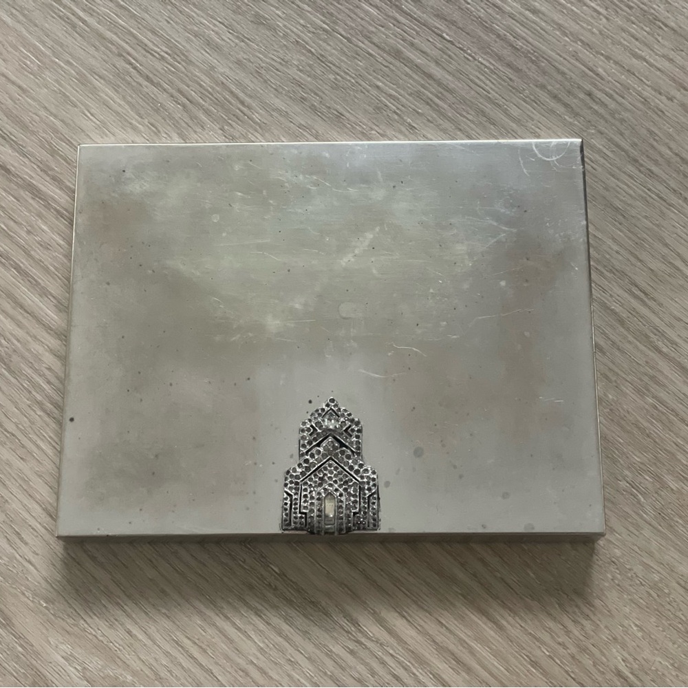 1930s Antique Silver Tone Art Deco Rhinestone Minaudière Cigarette Case Purse